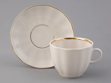 Чашка с блюдцем кофейная Тюльпан Белоснежка 140 мл арт. 81.13904.00.1