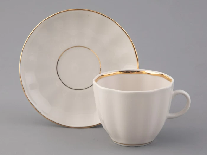 Чашка с блюдцем кофейная Тюльпан Белоснежка 140 мл арт. 81.13904.00.1, 