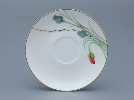 Чашка с блюдцем чайная форма Весенняя рисунок Маки, арт. 81.34141.00.1, 