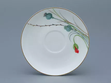 Чашка с блюдцем чайная форма Весенняя рисунок Маки, арт. 81.34141.00.1