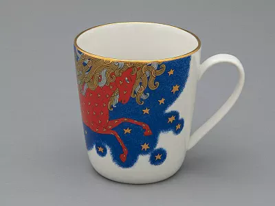 Чашка с блюдцем чайная, форма Колокол рисунок Год лошади, арт. 81.33964.00.1