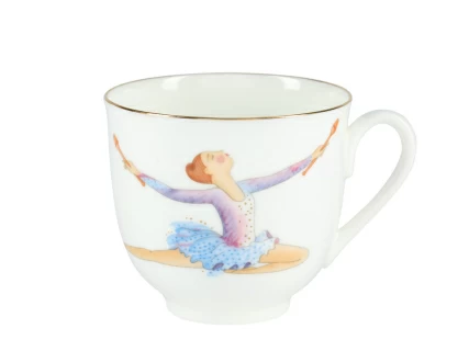 Подарочный набор чашек с блюдцем форма Ландыш рисунок Обруч и Булавы на 2 персоны арт. 81.28504.00.1, 