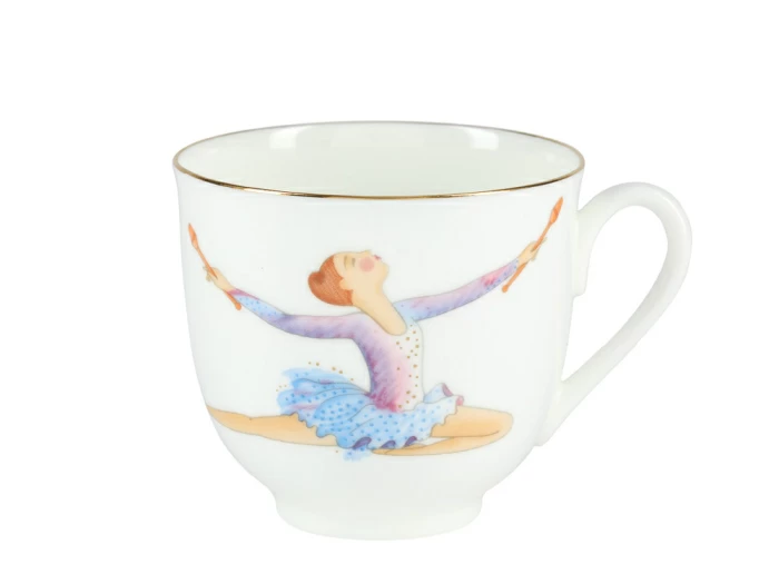 Подарочный набор чашек с блюдцем форма Ландыш рисунок Обруч и Булавы на 2 персоны арт. 81.28504.00.1, 