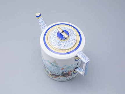 Чайник заварочный, форма Гербовая, рисунок Зимние забавы арт. 80.07795.00.1