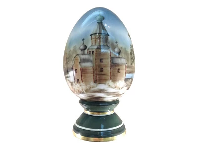 Яйцо пасхальное на подставке большой размер форма Императорская рисунок Весна арт. 80.60617.00.1