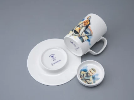 Бокал с блюдцем и крышкой 400мл в подарочной упаковке, форма Топ, рисунок Atomic Heart 2, арт 81.34449.00.1, 