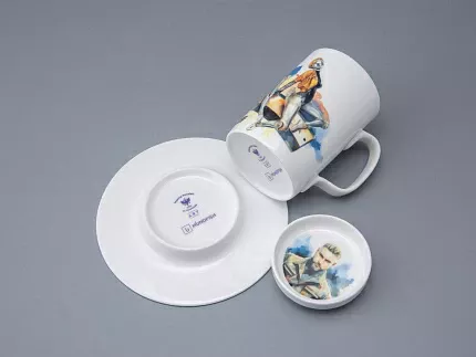 Бокал с блюдцем и крышкой 400мл в подарочной упаковке, форма Топ, рисунок Atomic Heart 2, арт 81.34449.00.1