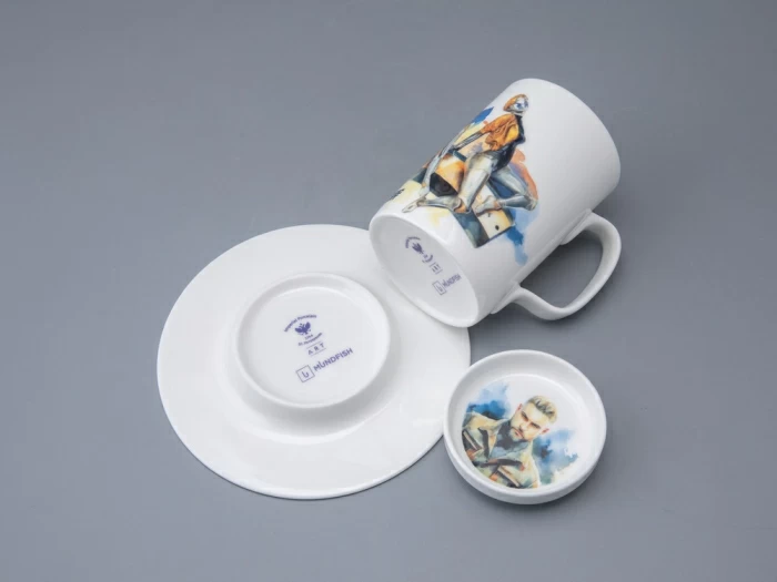 Бокал с блюдцем и крышкой 400мл в подарочной упаковке, форма Топ, рисунок Atomic Heart 2, арт 81.34449.00.1, 