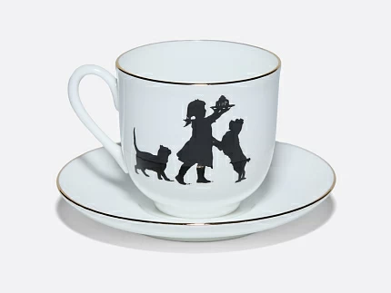 Чашка с блюдцем кофейная 180 мл.,  форма Ландыш, рисунок Именинница арт. 81.15705.00.1