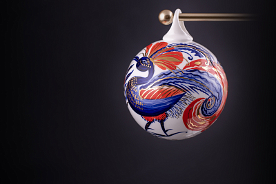 Елочная игрушка Шар, рисунок Жар-птица, арт 60.15214.00.1