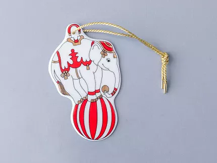 Елочная игрушка Гранд цирк в подарочной упаковке, рисунок Слон на шаре арт 81.34387.00.1