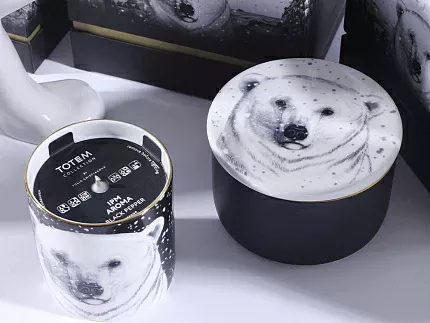 Свеча ароматическая в подарочной упаковке, рисунок Тотем. Медведь аромат Черный перец арт. 81.31597.00.1