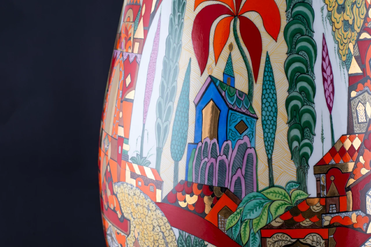 Ваза Экзотические фантазии на форме Молодежная, большой размер, арт 80.62387.00.1, 