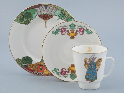 Трехпредметный комплект 165 мл форма Майская рисунок Опера Золотой петушок, арт. 81.32232.00.1