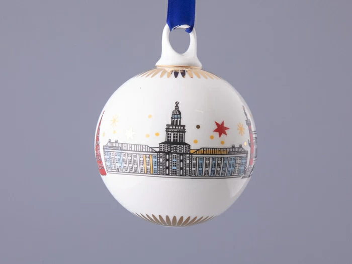 Подарочный набор Ёлочных украшений, форма Шар с петелькой, рисунок Рождественский Петербург, арт. 81.32760.00.1, 