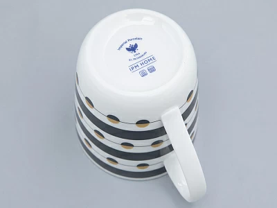 Чашка с блюдцем чайная форма Колокол рисунок Балтийский берег 3, арт. 81.31864.00.1