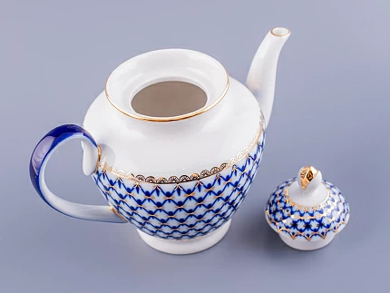 Чайник заварочный форма Весенняя рисунок Кобальтовая сетка арт. 80.75343.00.1 Чайник заварочный форма Весенняя рисунок Кобальтовая сетка арт. 80.75343.00.1