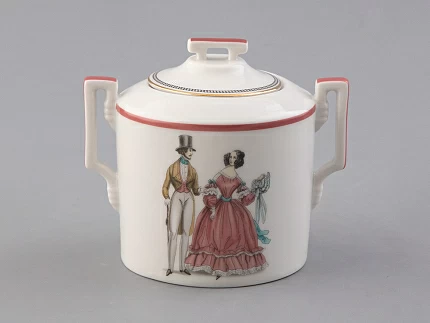 Подарочный набор сахарница форма Гербовая рисунок Modes de Paris (терракот) арт. 81.26408.00.1