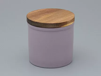 Набор банок с деревянной крышкой (3 предмета) форма Стандартная, рисунок Monplaisir Violet, арт 42.00062.00.1