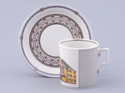 Чашка с блюдцем чайная, форма Гербовая, рисунок Серебряный город 4, арт. 81.32587.00.1, 