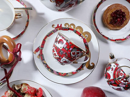 Чашка с блюдцем чайная 250 мл форма Весенняя рисунок Красный конь арт. 81.15308.00.1 Чашка с блюдцем чайная 250 мл форма Весенняя рисунок Красный конь арт. 81.15308.00.1