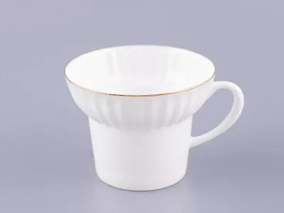 Чашка с блюдцем кофейная 155 мл форма Волна рисунок Золотой кантик арт. 81.13549.00.1