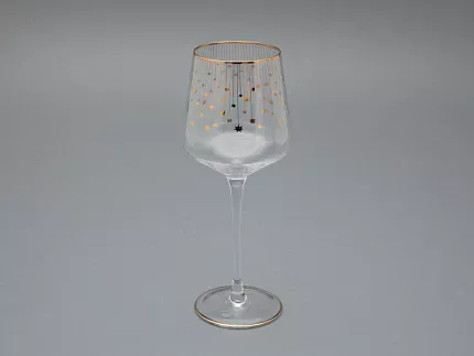 Набор из 2-х бокалов для вина 430 мл в подарочной упаковке, рисунок Азур золотой, арт 14.11447.07