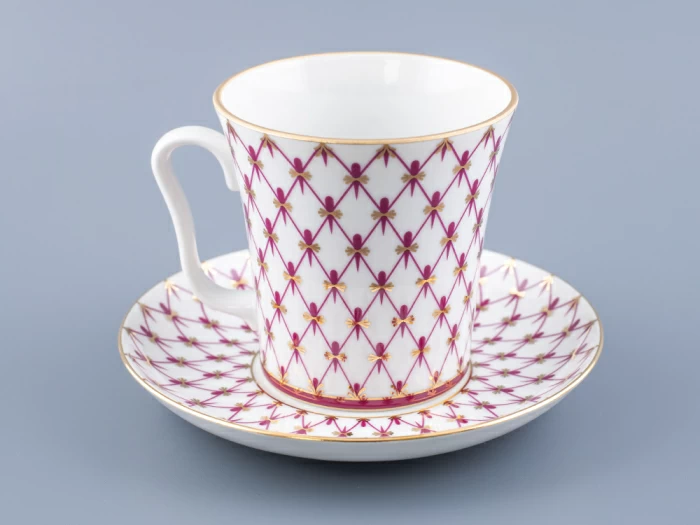 Бокал с блюдцем форма Ленинградский рисунок Сетка-Блюз 2 арт. 81.24769.00.1, 