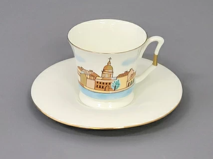 Чашка с блюдцем кофейная 145 мл форма Юлия рисунок Петербург арт. 81.18670.00.1, 