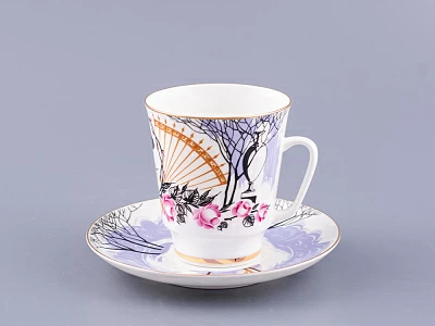 Чашка с блюдцем кофейная 160 мл форма Майская рисунок Посвящение Анне Андреевне арт. 81.10583.00.1