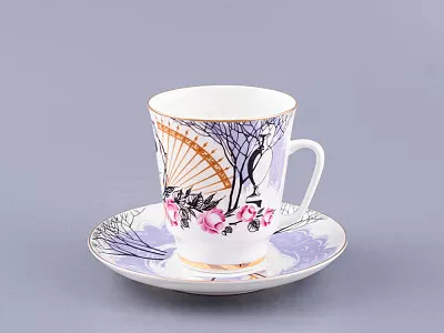 Чашка с блюдцем кофейная 160 мл форма Майская рисунок Посвящение Анне Андреевне арт. 81.10583.00.1