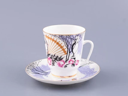Чашка с блюдцем кофейная 160 мл.,  форма Майская, рисунок Посвящение Анне Андреевне арт. 81.10583.00.1, 