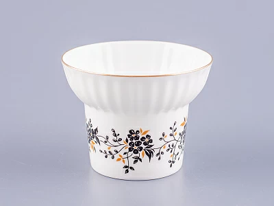 Чашка с блюдцем кофейная 155 мл форма Волна рисунок Тонкие веточки арт. 81.14403.00.1