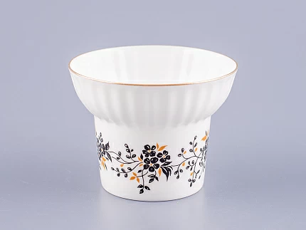 Чашка с блюдцем кофейная 155 мл форма Волна рисунок Тонкие веточки арт. 81.14403.00.1