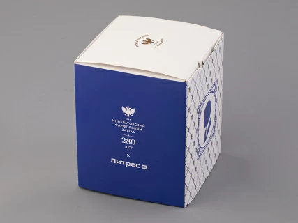 Подарочный набор на 2 персоны Чашка с блюдцем форма Майская, рисунок Русские писатели Есенин, Цветаева, арт. 81.33293.00.1, 