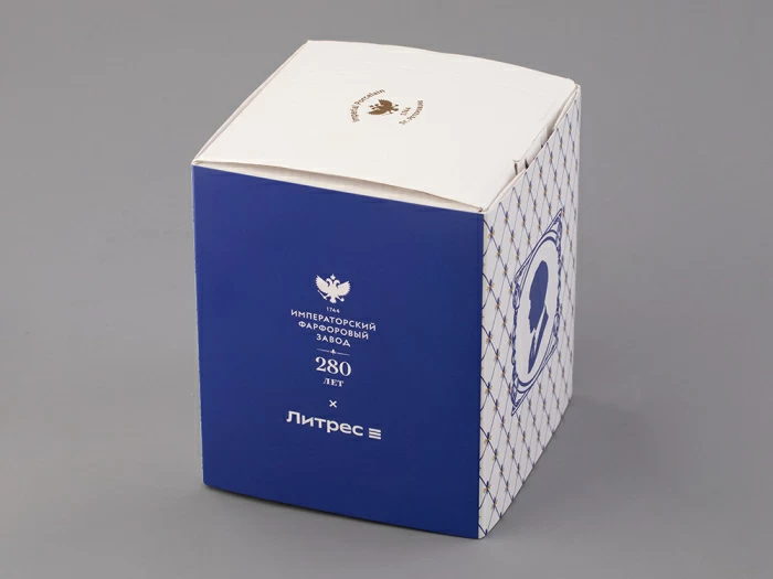 Подарочный набор на 2 персоны Чашка с блюдцем форма Майская, рисунок Русские писатели Есенин, Цветаева, арт. 81.33293.00.1, 