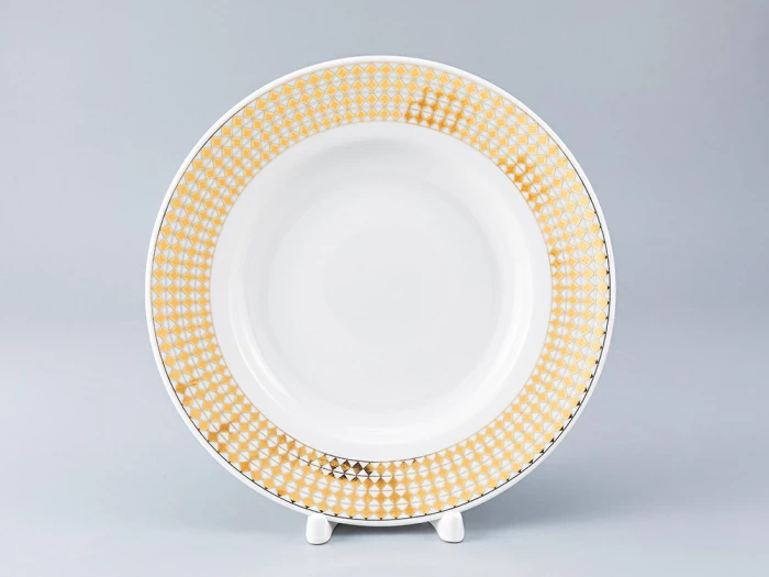Тарелка мелкая 200 форма Гладкая рисунок Зазеркалье. Ромбы, арт. 80.99937.00.1, 