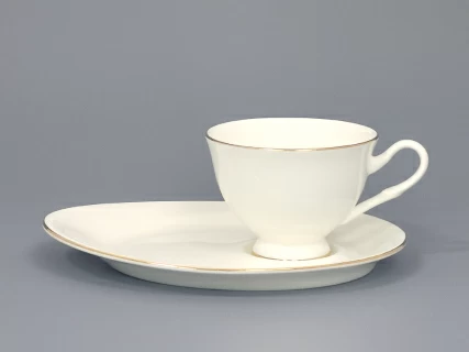 Чашка с блюдцем чайная на ножке форма Премиум рисунок Золотая лента, арт. 81.33527.00.1, 