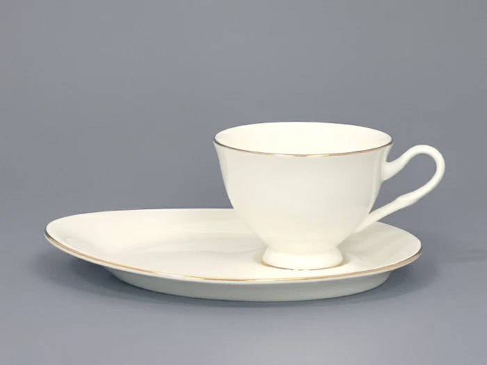 Чашка с блюдцем чайная на ножке форма Премиум рисунок Золотая лента, арт. 81.33527.00.1, 