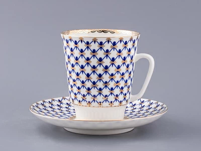 Чашка с блюдцем кофейная 165 мл форма Майская рисунок Кобальтовая сетка арт. 81.14574.00.1