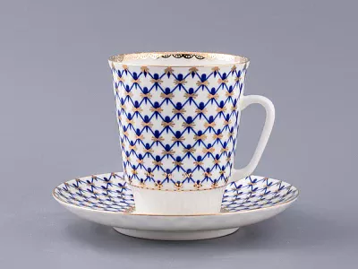 Чашка с блюдцем кофейная 165 мл форма Майская рисунок Кобальтовая сетка арт. 81.14574.00.1