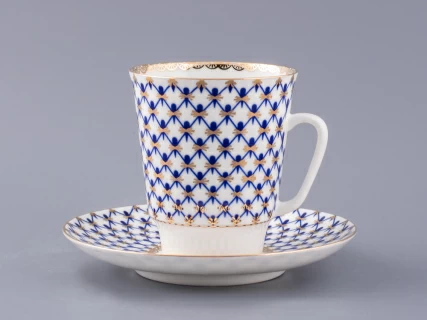 Чашка с блюдцем кофейная 165 мл форма Майская рисунок Кобальтовая сетка арт. 81.14574.00.1, 