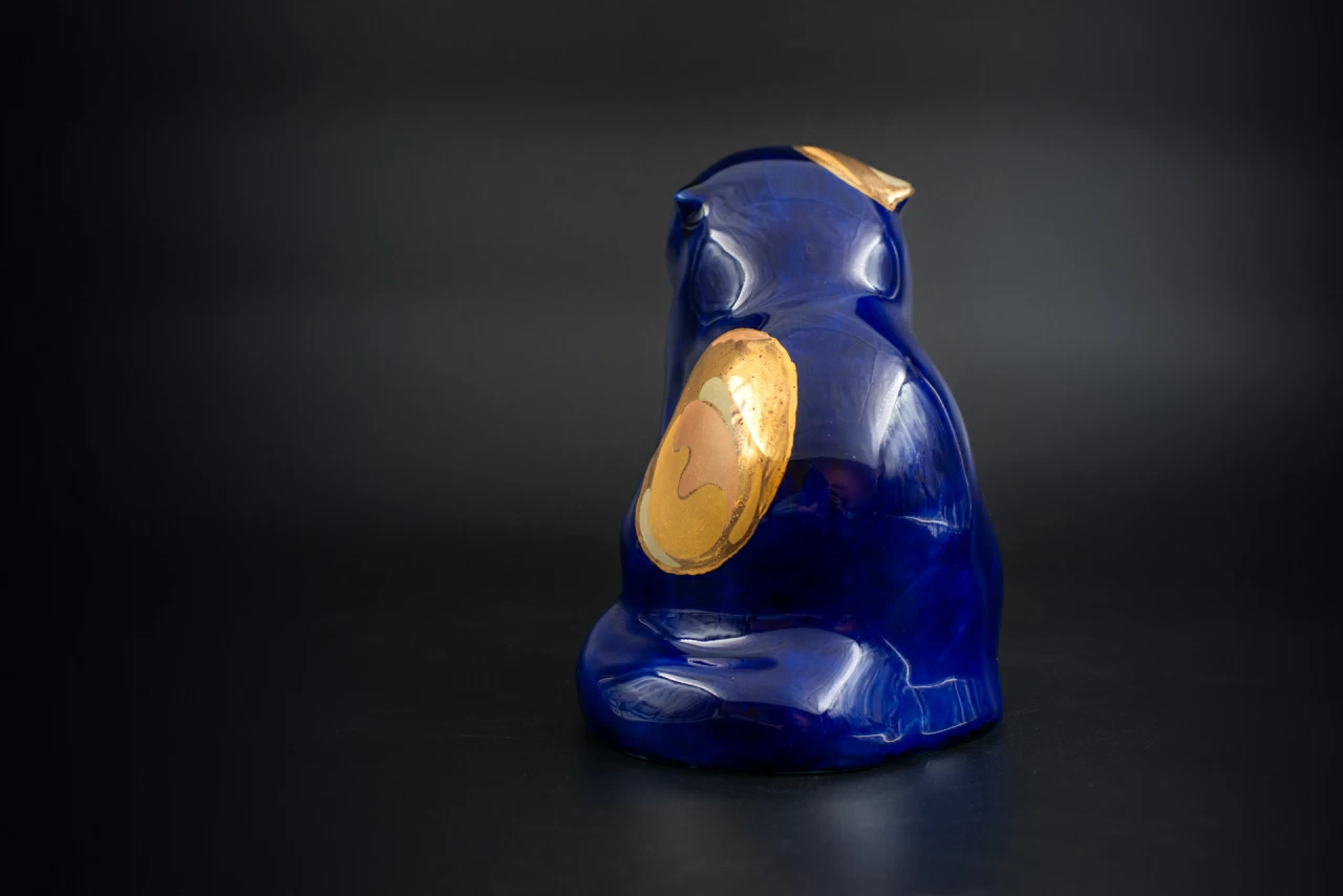 Скульптура Кобальтовый Кот, арт 62.15147.00.1, 