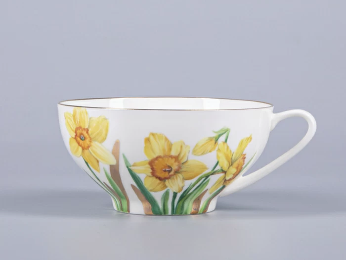 Чашка с блюдцем чайная 300 мл форма Купольная рисунок Narcissus арт. 81.29658.00.1,  Чашка с блюдцем чайная 300 мл форма Купольная рисунок Narcissus арт. 81.29658.00.1,