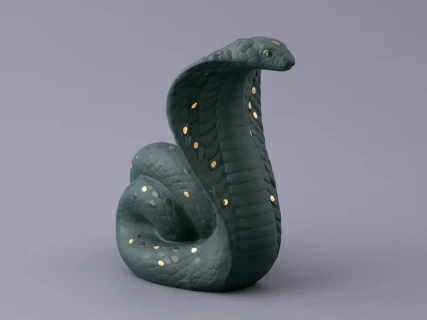 Скульптура форма Кобра, большой размер, в подарочной упаковке, рисунок Нефрит, арт. 81.32913.00.1, 