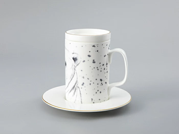 Бокал с блюдцем Тотем в подарочной упаковке, рисунок Медведь арт. 81.28376.00.1, 