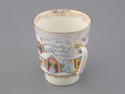 Чашка с блюдцем 165 мл форма Майская рисунок Зимний день, арт. 81.10375.00.1