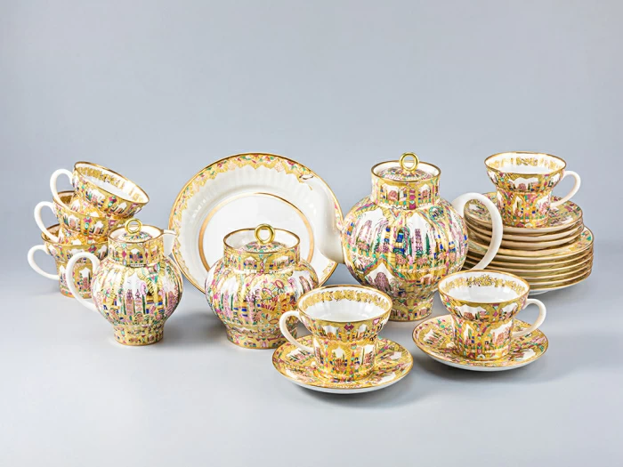 Сервиз чайный, форма Волна, рисунок Весенние пейзажи, 6 персон 22 предмета, арт. 81.14494.00.1, 