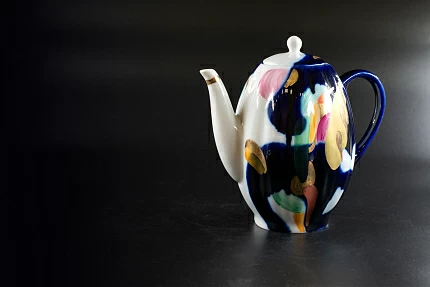 Сервиз кофейный на форме Тюльпан, Кобальтовые пятна, арт 61.20984.00.1