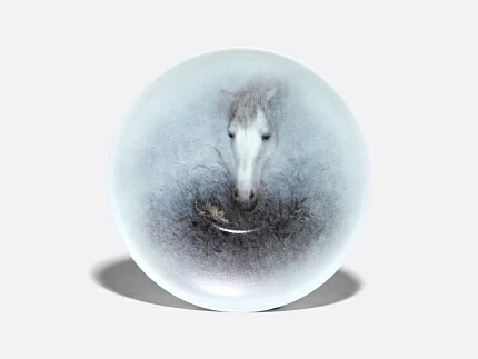 Чашка с блюдцем 180 мл.,  форма  Ландыш, рисунок  Лошадь. Ежик в тумане арт. 81.34550.00.1